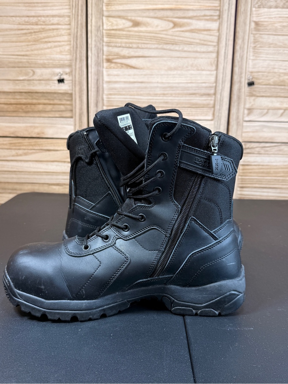 Batlle Ops Black Tactical Work Boots with Side Zippers Waterproof Size 10 - Picture 9 of 13